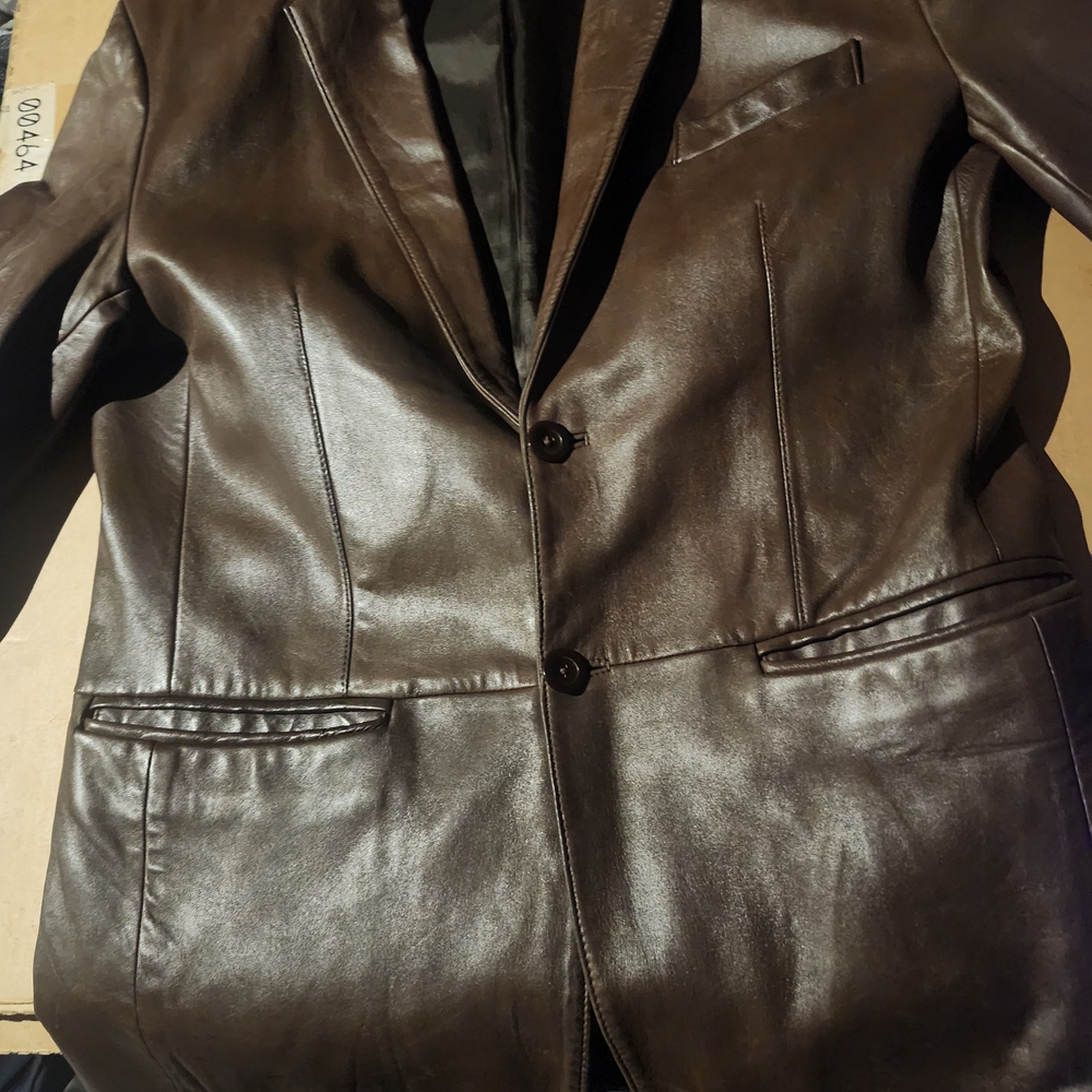 Mossimo Dutti Brown Leather Blazer Jacket